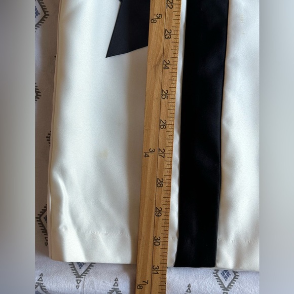 Vintage Scott McClintock Strapless Off White Black Lace Trim Dress Size 6 - Picture 16 of 16